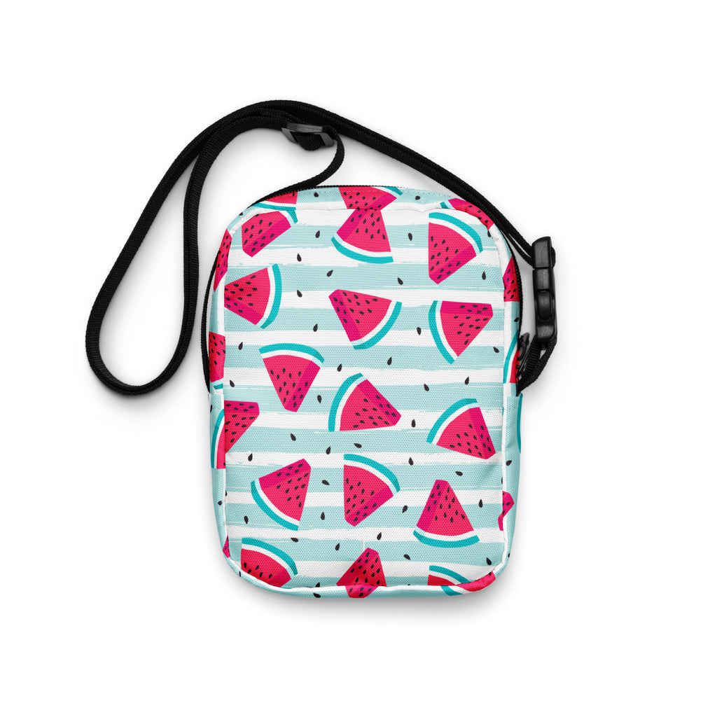 Watermelon Stripe Crossbody Bag – Water Resistant Mini Purse With Adjustable Strap & Pockets