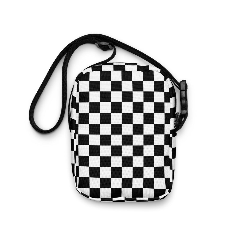 Checkered Crossbody Bag – Water Resistant Mini Purse With Adjustable Strap & Pockets