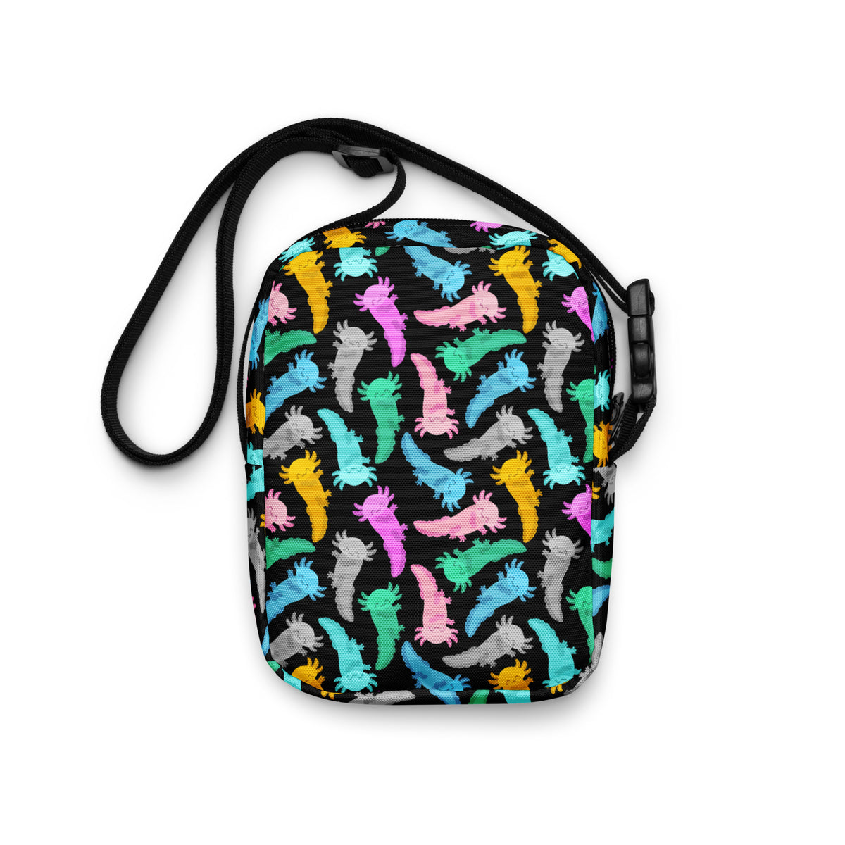 Girls Colorful Axolotl Crossbody Bag – Water Resistant Mini Purse With Adjustable Strap & Pockets