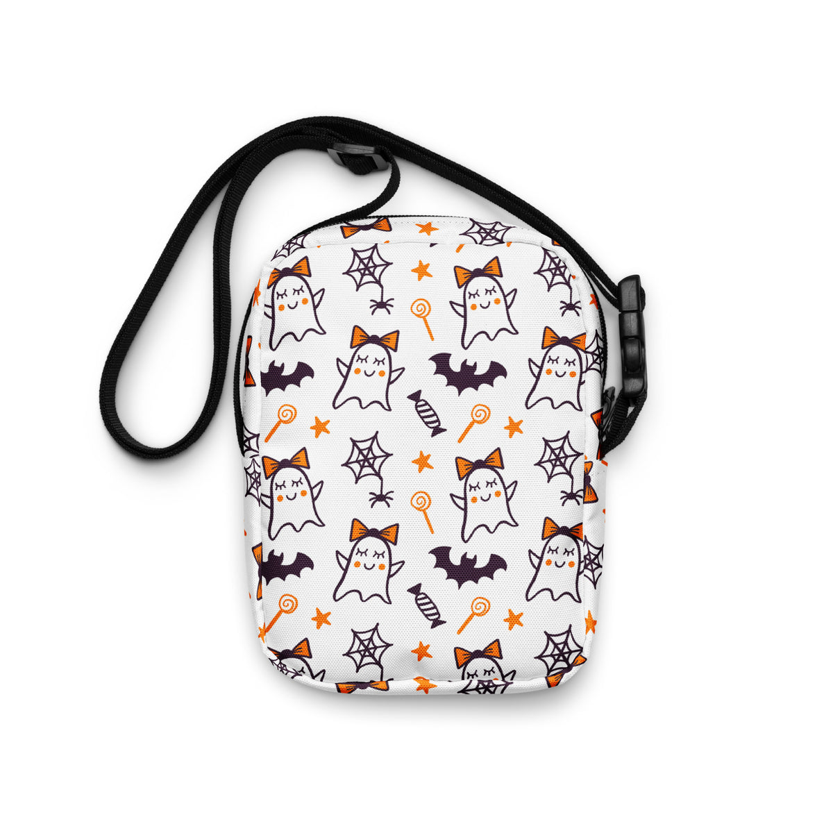 Girls Cute Ghost Halloween Crossbody Bag – Water Resistant Mini Purse With Adjustable Strap & Pockets