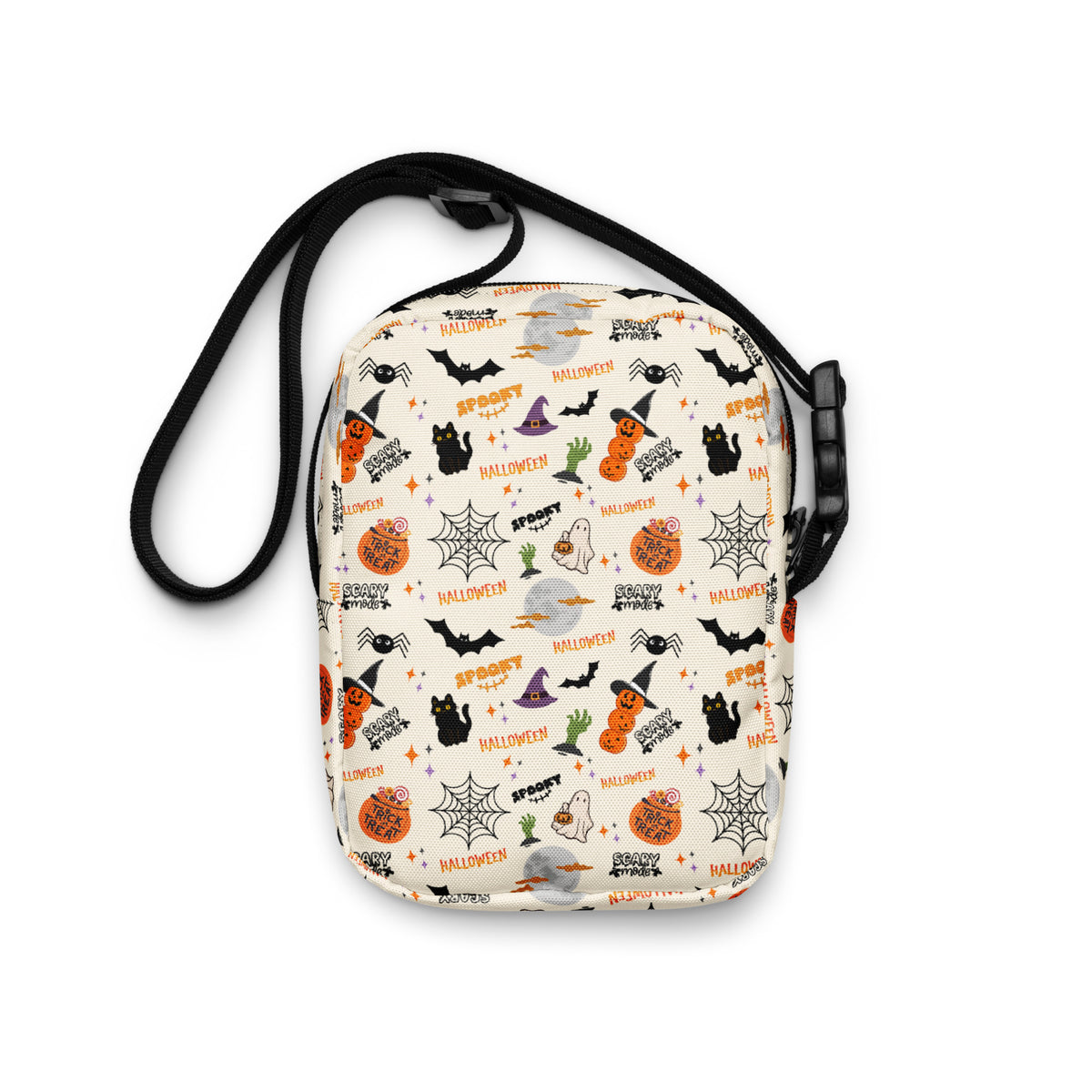 Girls Halloween Icons Crossbody Bag – Water Resistant Mini Purse With Adjustable Strap & Pockets