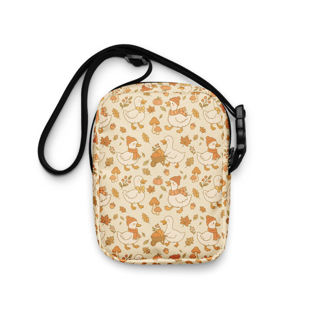 Fall Goose Crossbody Bag – Water Resistant Mini Purse With Adjustable Strap & Pockets
