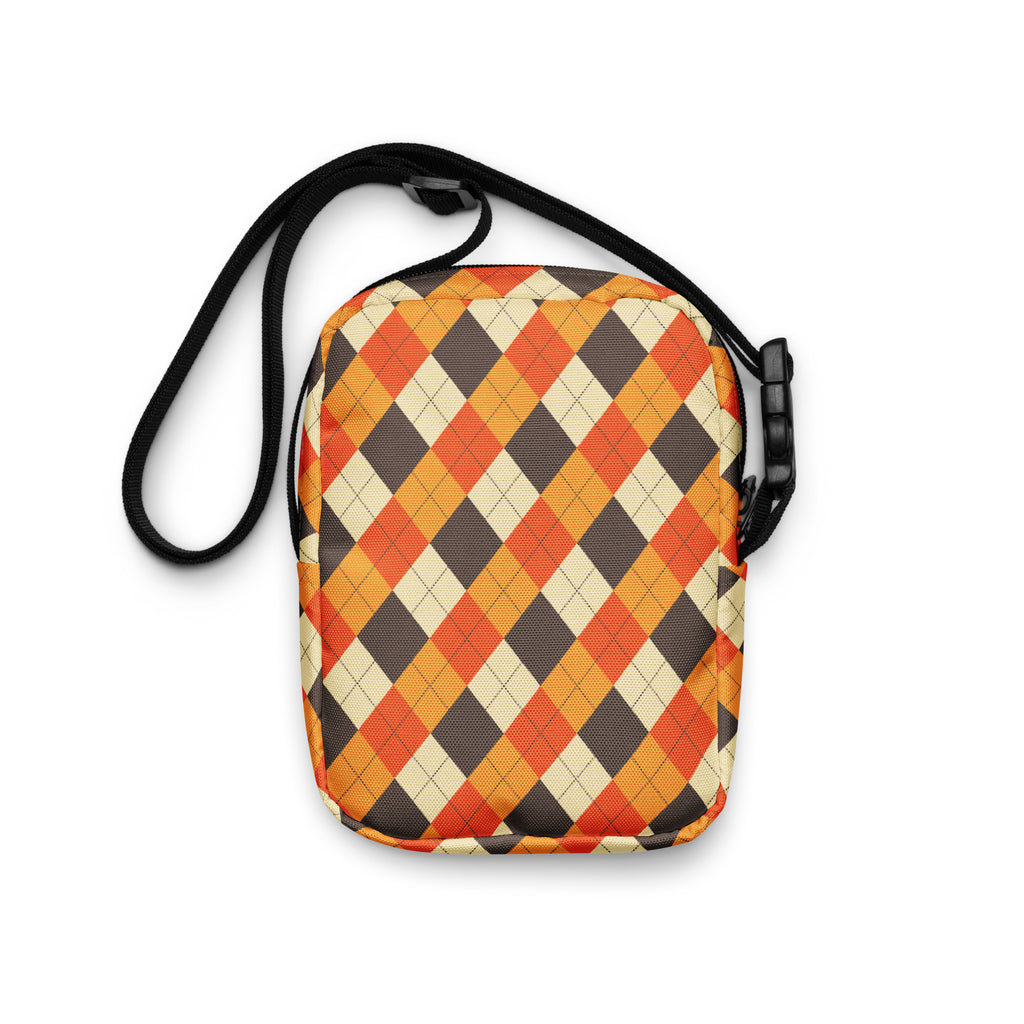 Girls Fall Argyle Crossbody Bag – Water Resistant Mini Purse With Adjustable Strap & Pockets