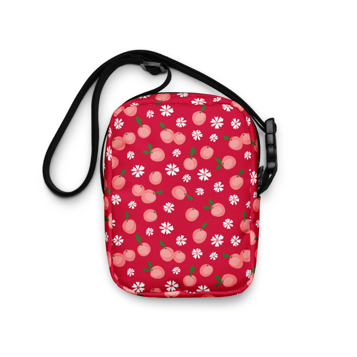 Girls Peach Floral Crossbody Bag – Water Resistant Mini Purse With Adjustable Strap & Pockets