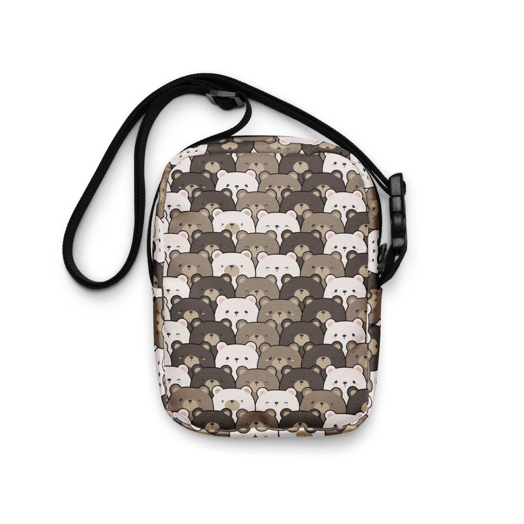 Bear Face Crossbody Bag – Water Resistant Mini Purse With Adjustable Strap & Pockets
