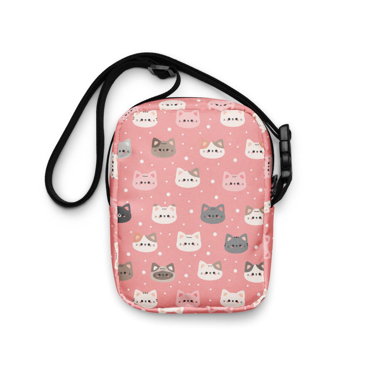 Pink Cat Crossbody Bag – Water Resistant Mini Purse With Adjustable Strap & Pockets