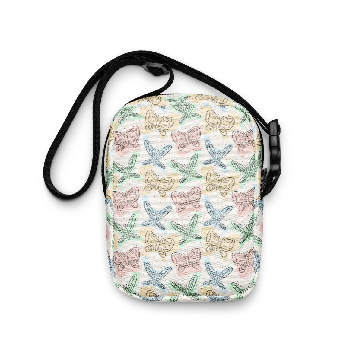 Pastel Butterfly & Dragonfly Crossbody Bag – Water Resistant Mini Purse With Adjustable Strap & Pockets