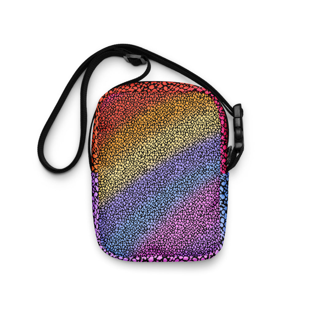 Rainbow Leopard Print Crossbody Bag – Water Resistant Mini Purse With Adjustable Strap & Pockets