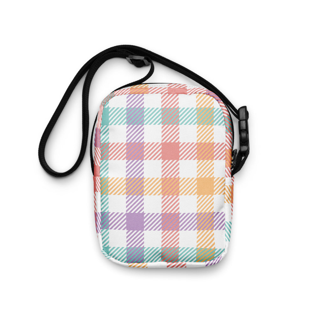 Colorful Plaid Crossbody Bag – Water Resistant Mini Purse With Adjustable Strap & Pockets