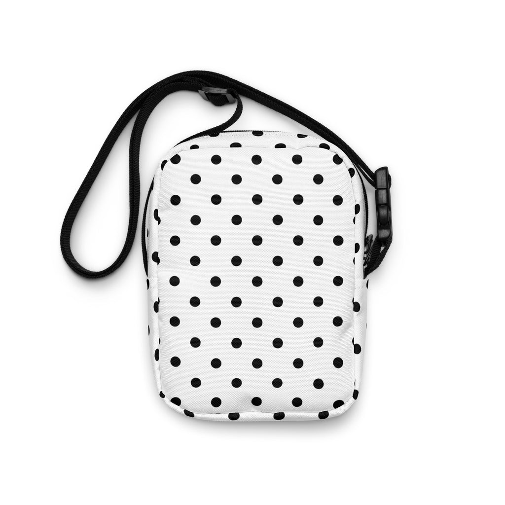 Girls White Polka Dot Crossbody Bag – Water Resistant Mini Purse With Adjustable Strap & Pockets