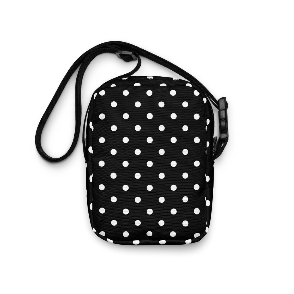 Girls Black Polka Dot Crossbody Bag – Water Resistant Mini Purse With Adjustable Strap & Pockets
