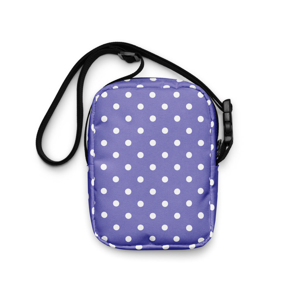 Purple Polka Dot Crossbody Bag – Water Resistant Mini Purse With Adjustable Strap & Pockets
