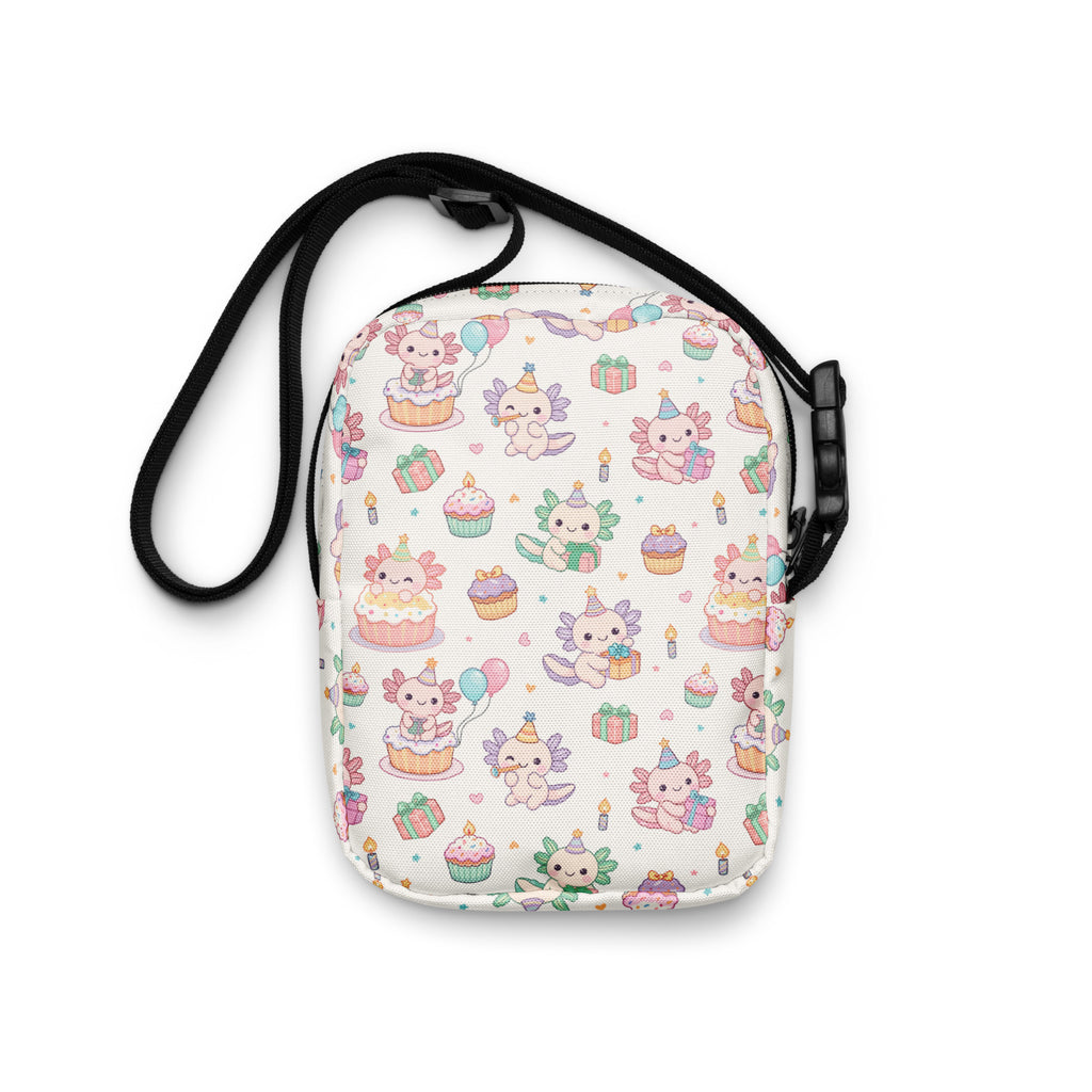 Girls Axolotl Birthday Crossbody Bag – Water Resistant Mini Purse With Adjustable Strap & Pockets