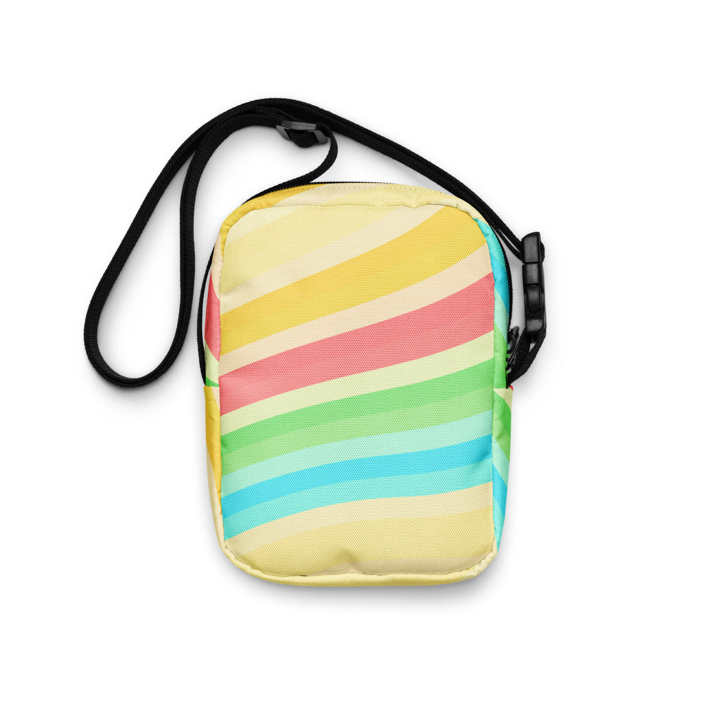 Girls Summer Beach Stripe Crossbody Bag – Water Resistant Mini Purse With Adjustable Strap & Pockets