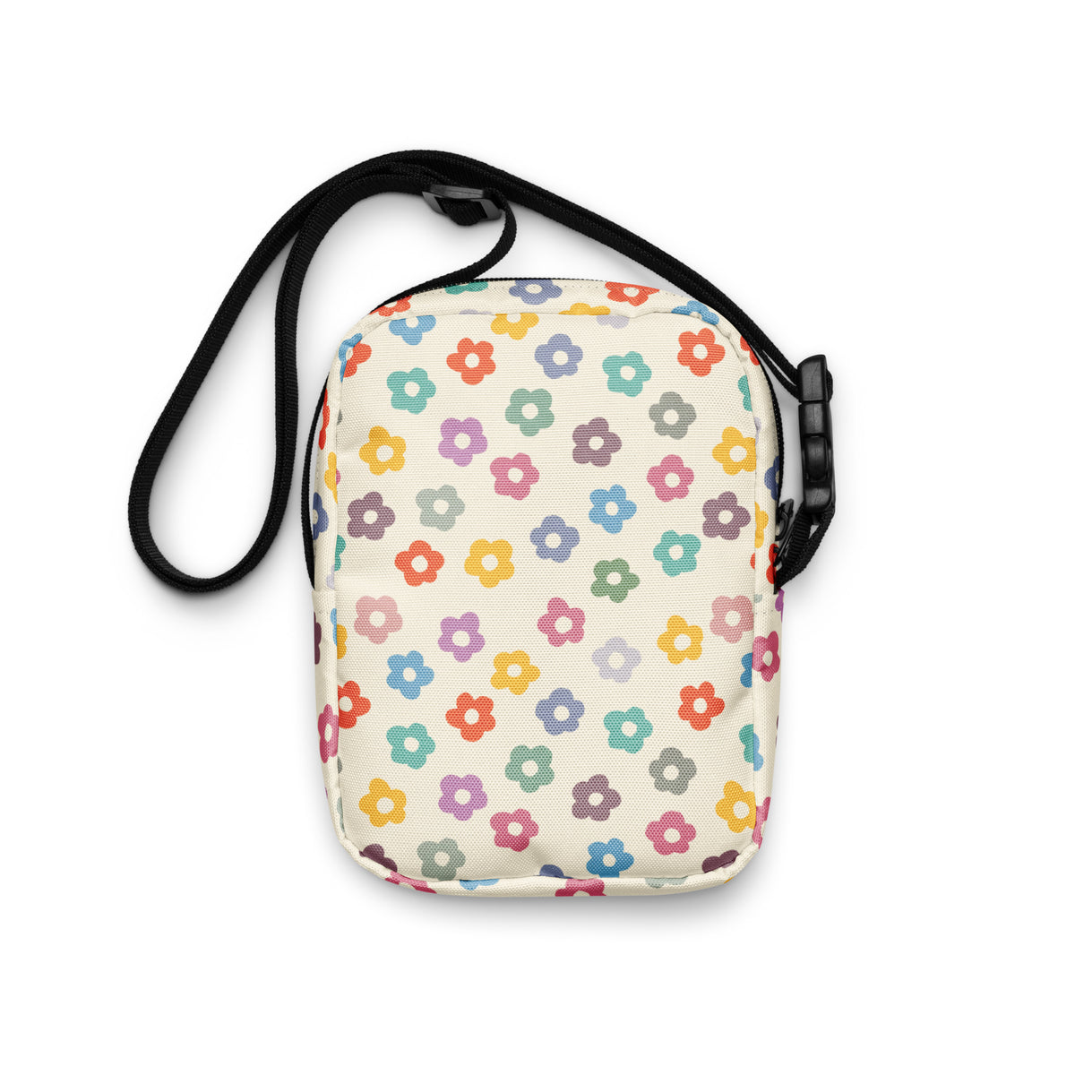 Colorful Retro Flower Crossbody Bag – Water Resistant Mini Purse With Adjustable Strap & Pockets