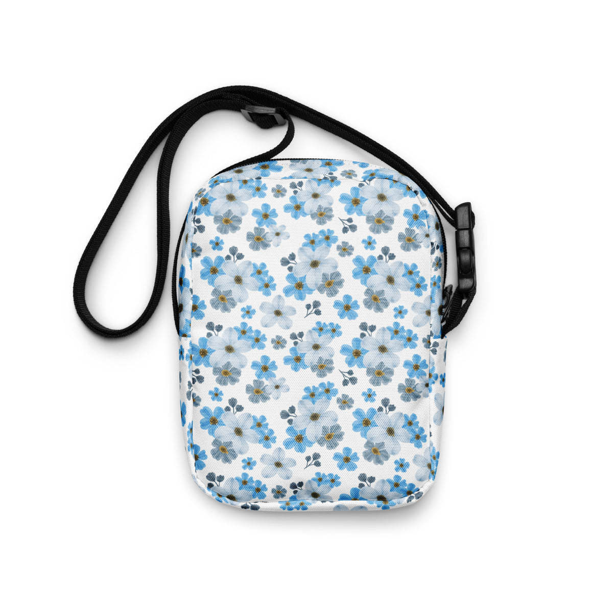 Girls Blue Floral Crossbody Bag – Water Resistant Mini Purse With Adjustable Strap & Pockets