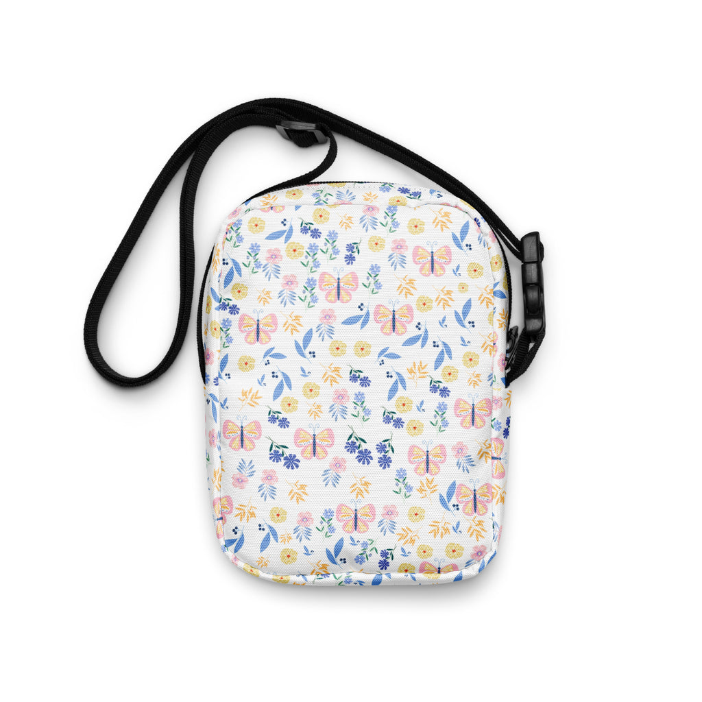 Butterfly Floral Crossbody Bag – Water Resistant Mini Purse With Adjustable Strap & Pockets