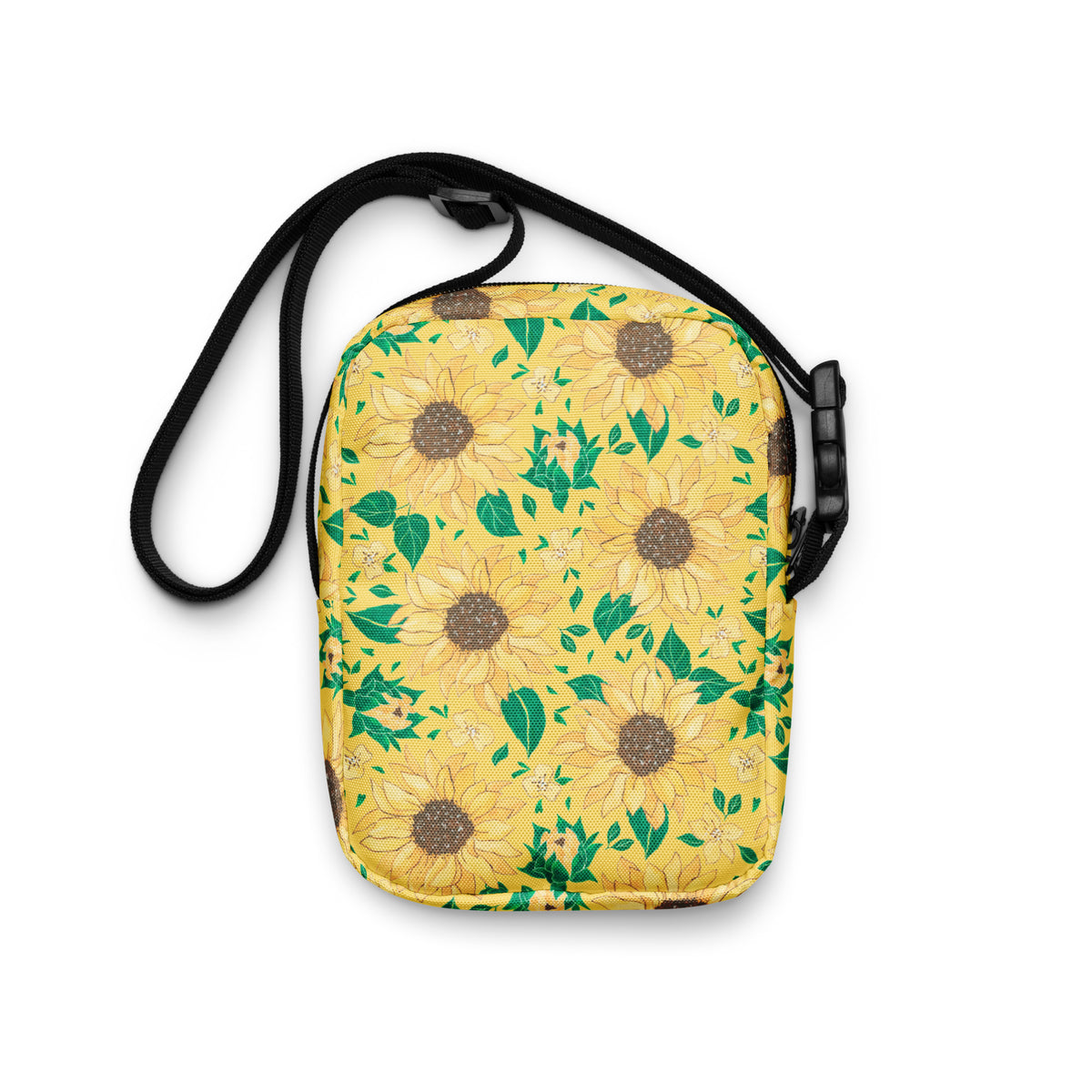 Girls Watercolor Sunflower Crossbody Bag – Water Resistant Mini Purse With Adjustable Strap & Pockets
