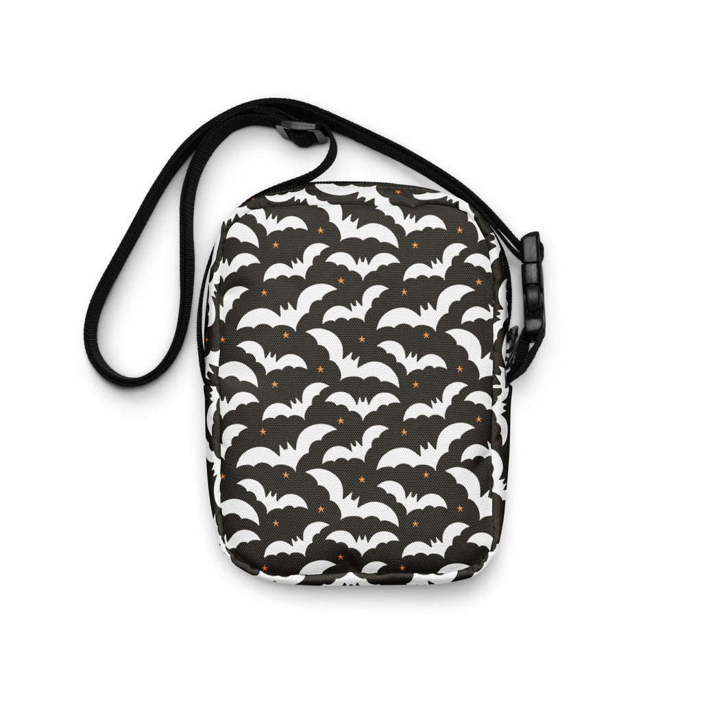 Girls Black Bat Halloween Crossbody Bag – Water Resistant Mini Purse With Adjustable Strap & Pockets