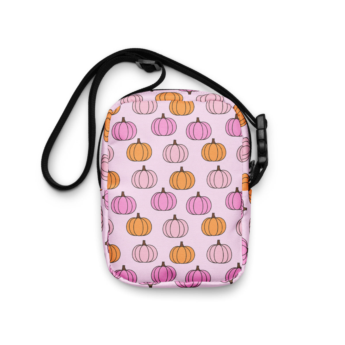 Girls Pink Pumpkin Patch Crossbody Bag – Water Resistant Mini Purse With Adjustable Strap & Pockets