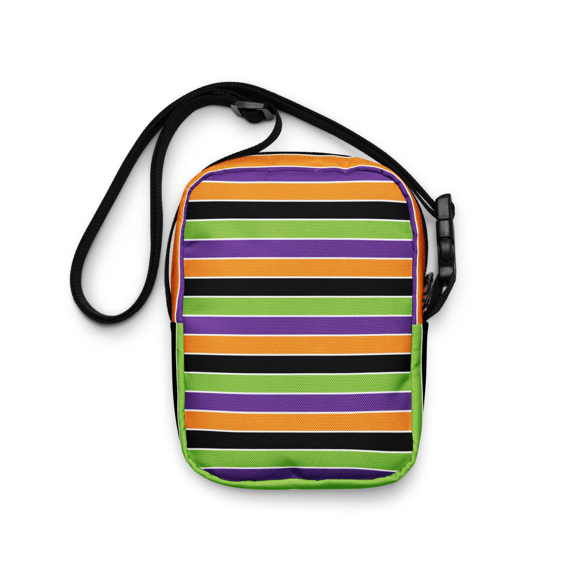 Halloween Striped Crossbody Bag – Water Resistant Mini Purse With Adjustable Strap & Pockets