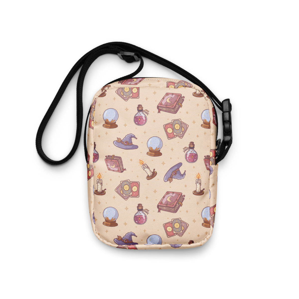 Witchy Magic Halloween Crossbody Bag – Water Resistant Mini Purse With Adjustable Strap & Pockets
