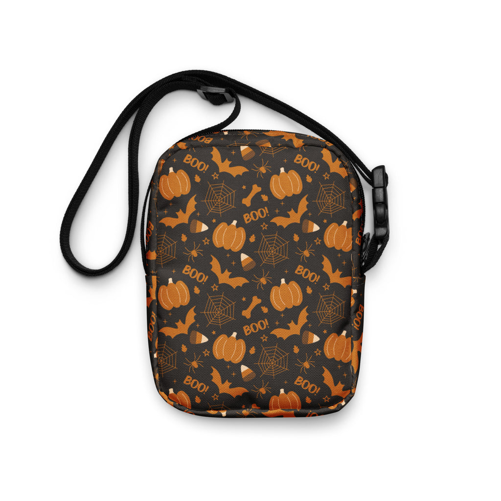 Dark Orange Halloween Crossbody Bag – Water Resistant Mini Purse With Adjustable Strap & Pockets