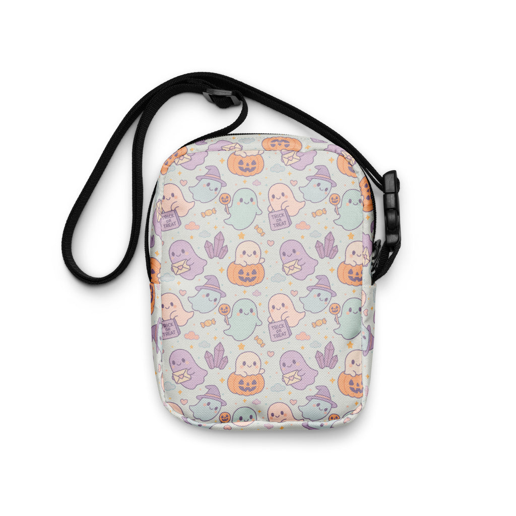 Girls Cute Ghost Halloween Crossbody Bag – Water Resistant Mini Purse With Adjustable Strap & Pockets