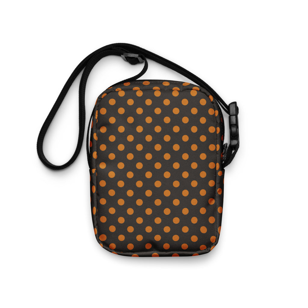 Dark Brown Polka Dot Halloween Crossbody Bag – Water Resistant Mini Purse With Adjustable Strap & Pockets