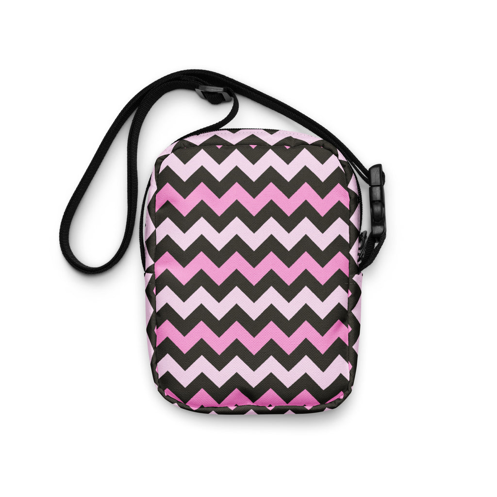 Girls Pink Chevron Crossbody Bag – Water Resistant Mini Purse With Adjustable Strap & Pockets