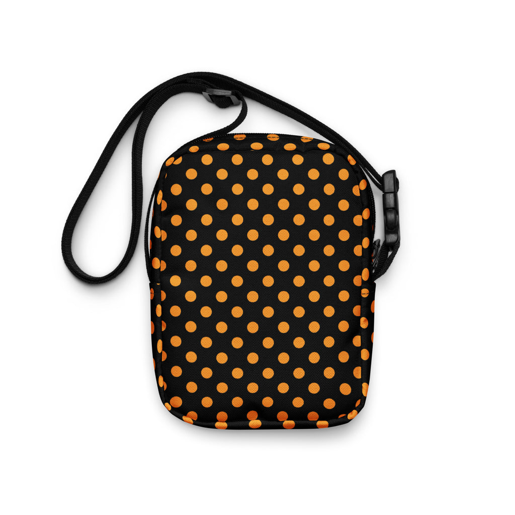 Girls Orange Polka Dot Halloween Crossbody Bag – Water Resistant Mini Purse With Adjustable Strap & Pockets