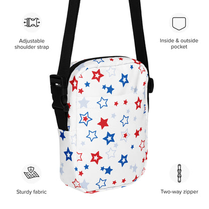 Girls Red White and Blue Stars Crossbody Purse