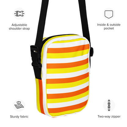 Girls Candy Corn Stripes Halloween Crossbody Purse