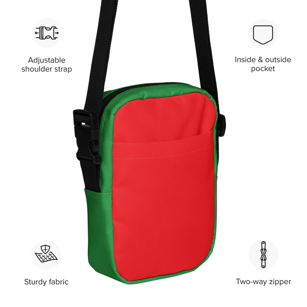 Girls Red & Green Christmas Crossbody Bag – Water Resistant Mini Purse With Adjustable Strap & Pockets