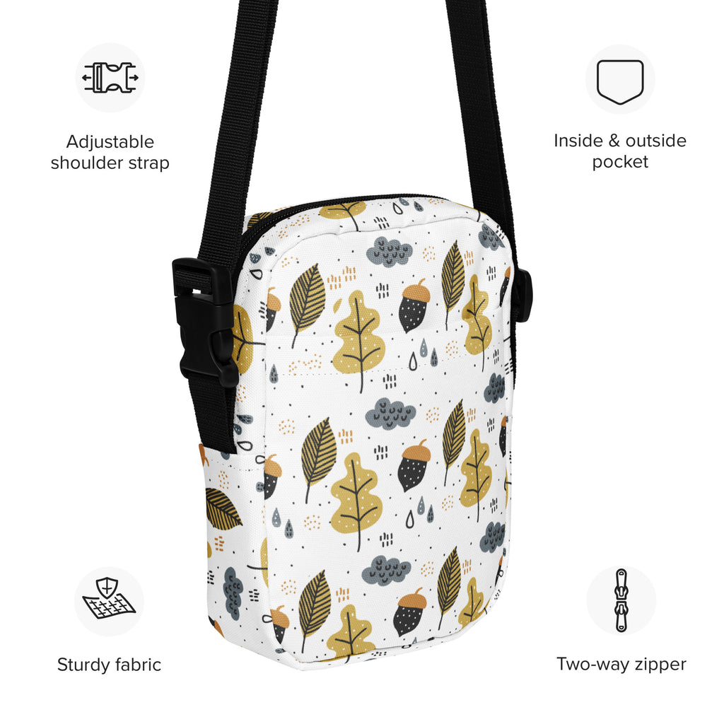 Fall Leaves Crossbody Bag – Water Resistant Mini Purse With Adjustable Strap & Pockets