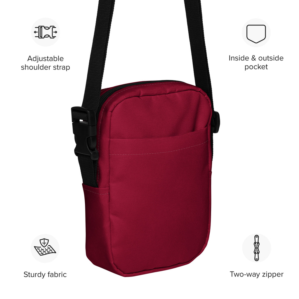 Dark Red Crossbody Bag – Water Resistant Mini Purse With Adjustable Strap & Pockets