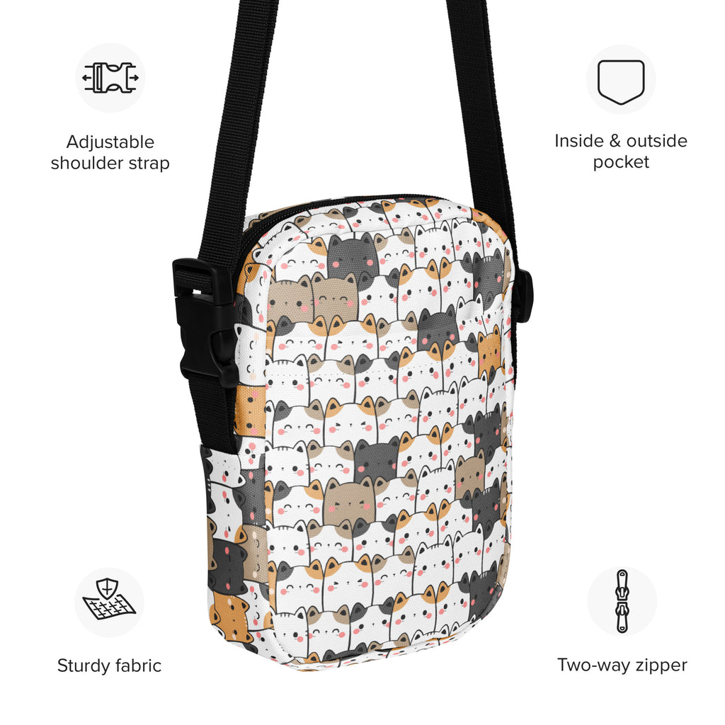 Kawaii Cat Crossbody Bag – Water Resistant Mini Purse With Adjustable Strap & Pockets