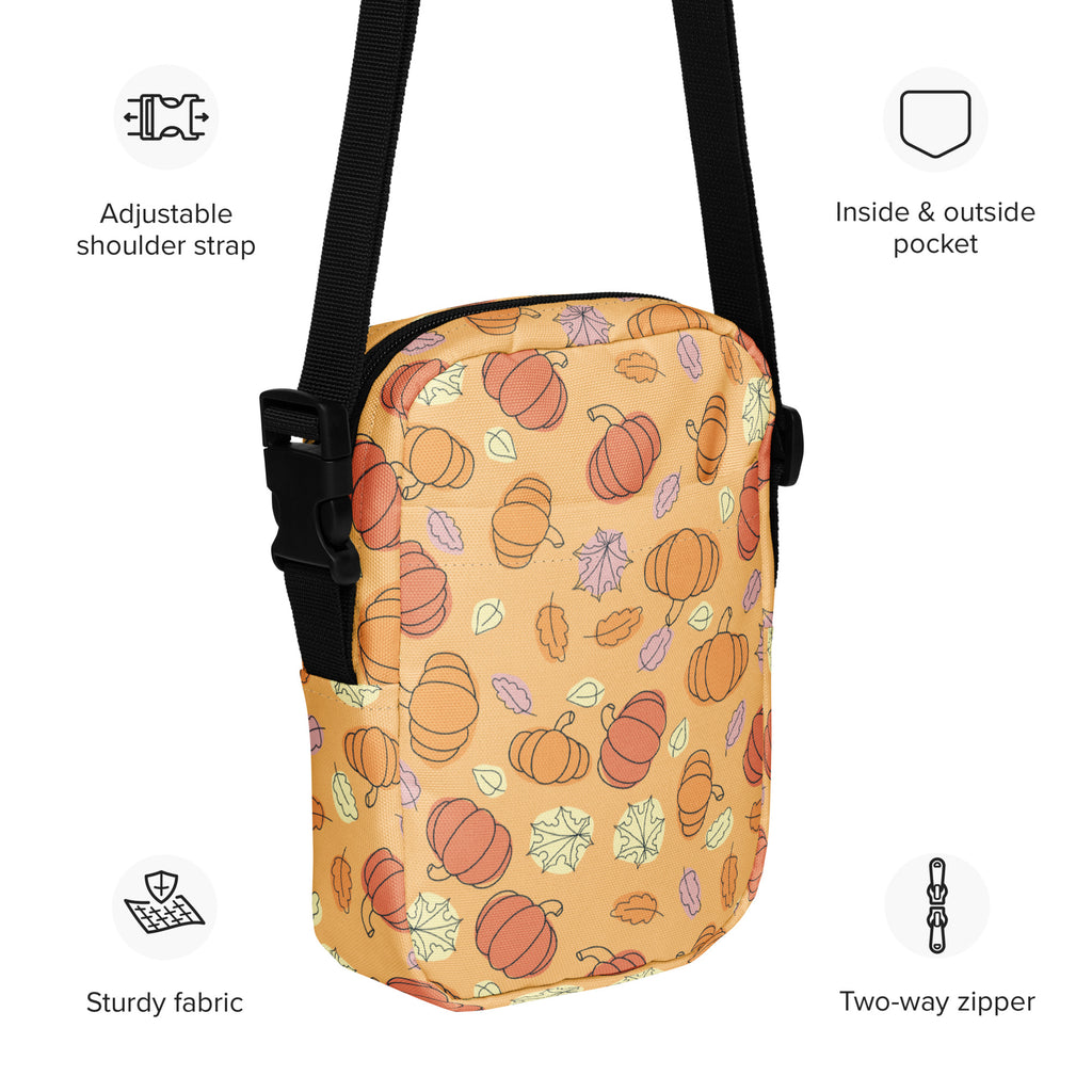 Girls Pumpkin Fall Crossbody Bag – Water Resistant Mini Purse With Adjustable Strap & Pockets