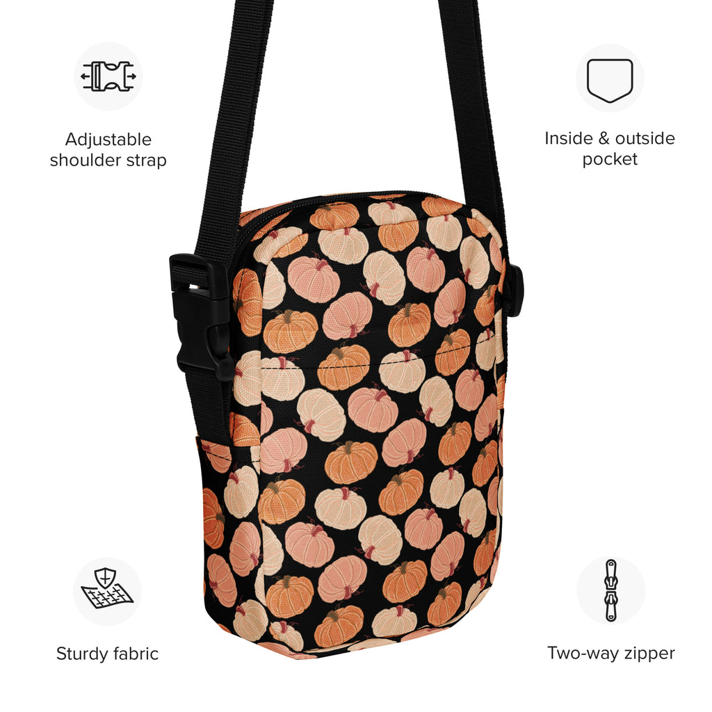 Pumpkin Patch Crossbody Bag – Water Resistant Mini Purse With Adjustable Strap & Pockets