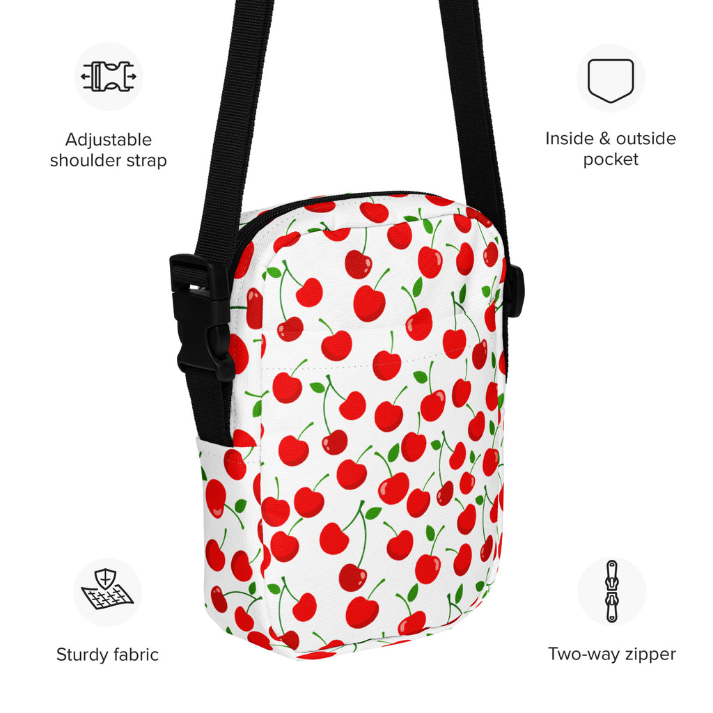 Red Cherry Crossbody Bag – Water Resistant Mini Purse With Adjustable Strap & Pockets