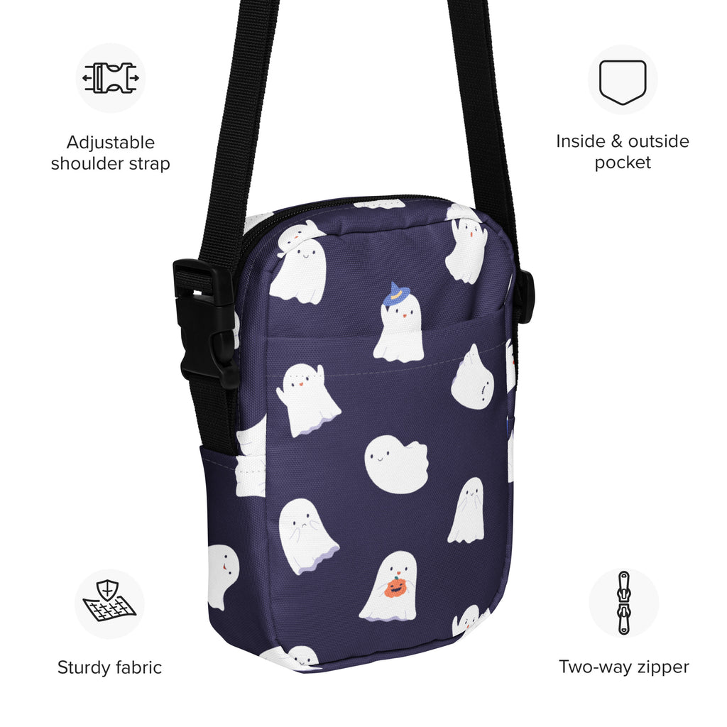 Girls Cute Ghost Crossbody Bag – Water Resistant Mini Purse With Adjustable Strap & Pockets