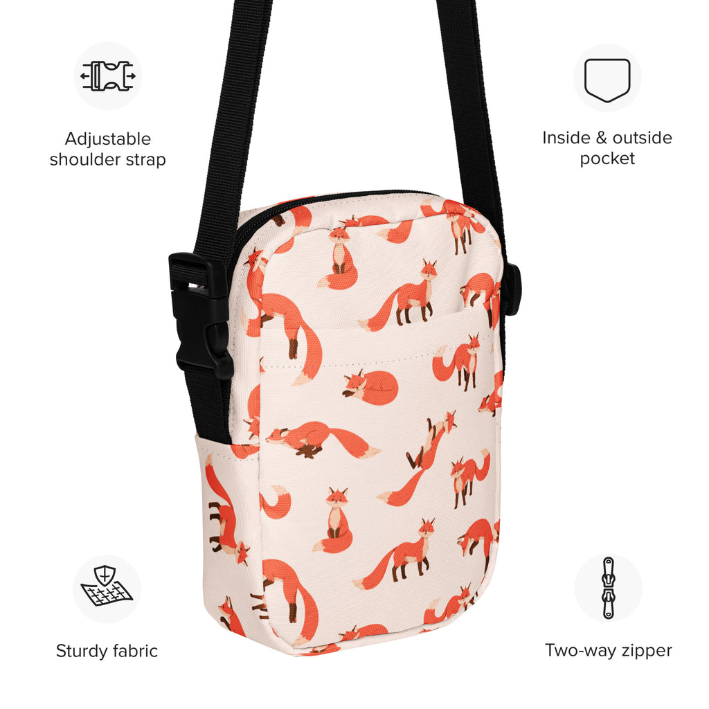 Girls Orange Fox Crossbody Bag – Water Resistant Mini Purse With Adjustable Strap & Pockets