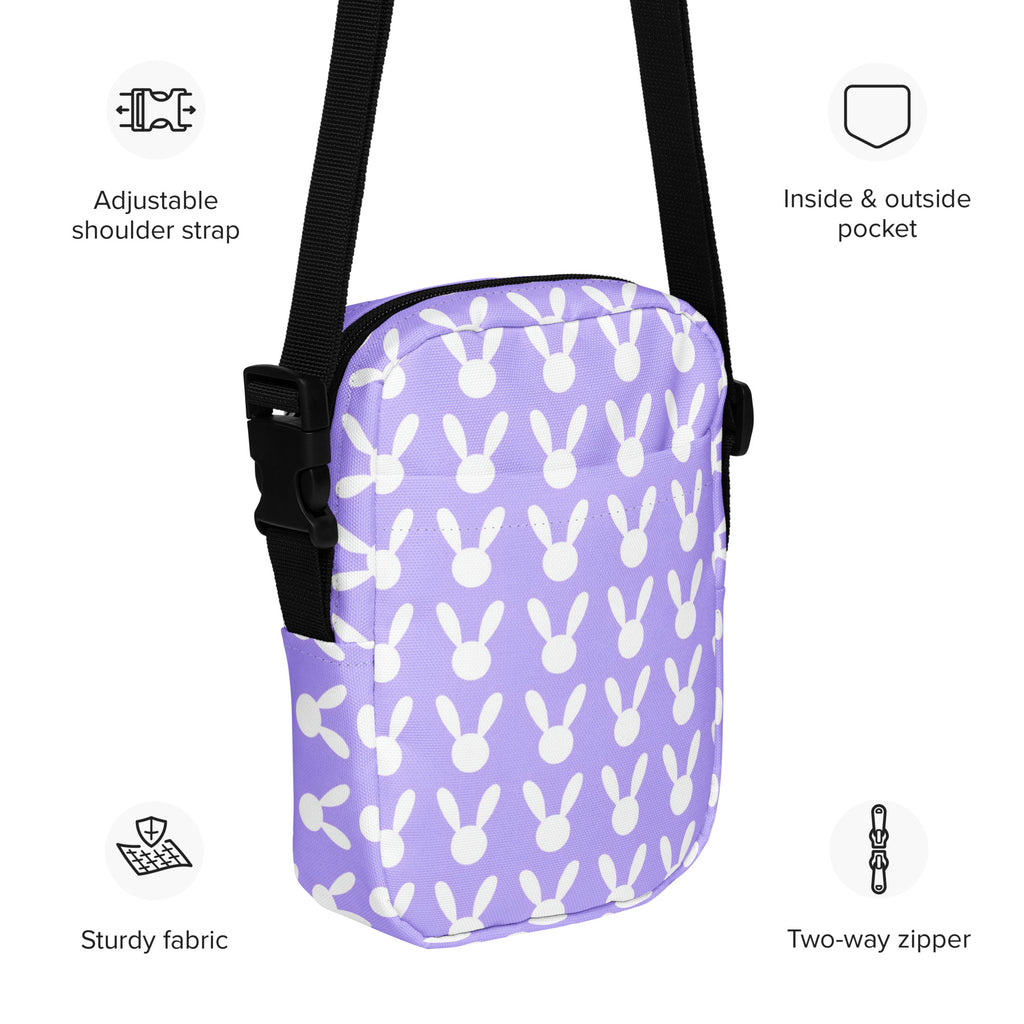 Girls Pink Bunny Crossbody Bag – Water Resistant Mini Purse With Adjustable Strap & Pockets
