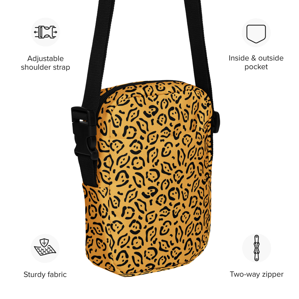 Girls Golden Orange Crossbody Bag – Water Resistant Mini Purse With Adjustable Strap & Pockets