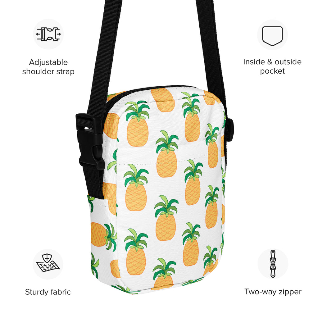 Pineapple Crossbody Bag – Water Resistant Mini Purse With Adjustable Strap & Pockets