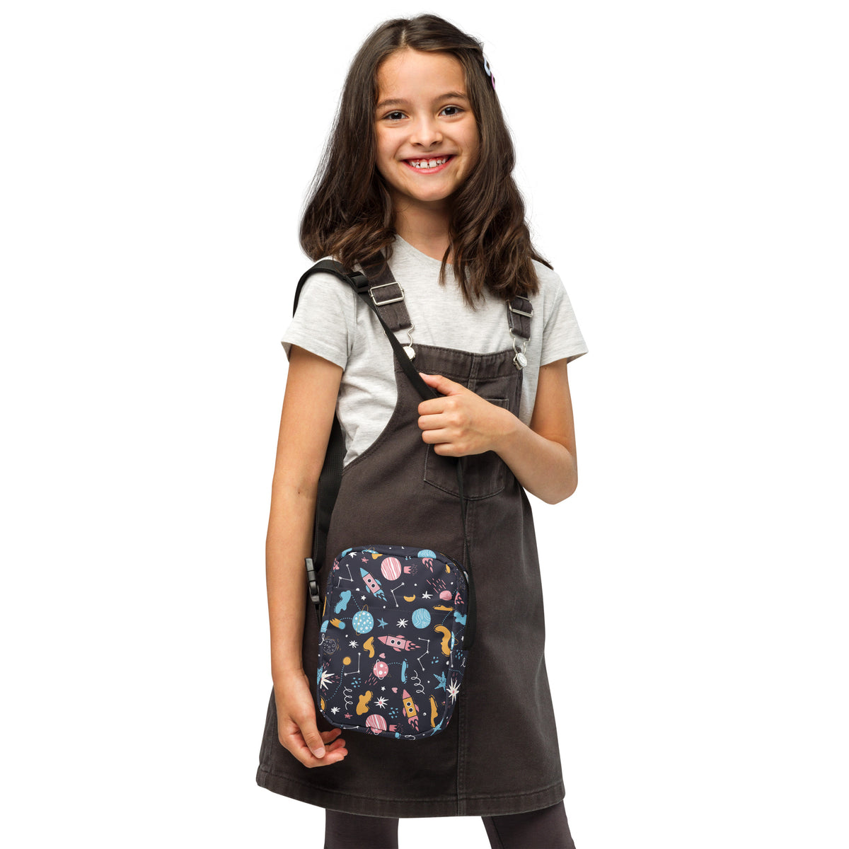 Girls Outer Space Crossbody Bag – Water Resistant Mini Purse With Adjustable Strap & Pockets