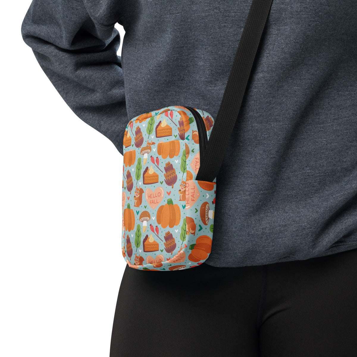 Cute Fall Crossbody Bag – Water Resistant Mini Purse With Adjustable Strap & Pockets