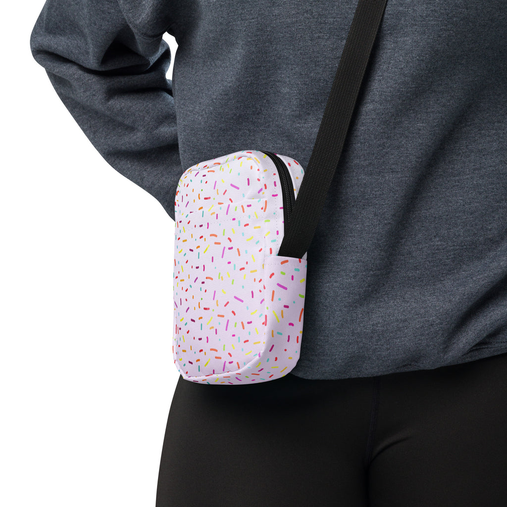 Colorful Ice Cream Sprinkles Crossbody Bag – Water Resistant Mini Purse With Adjustable Strap & Pockets