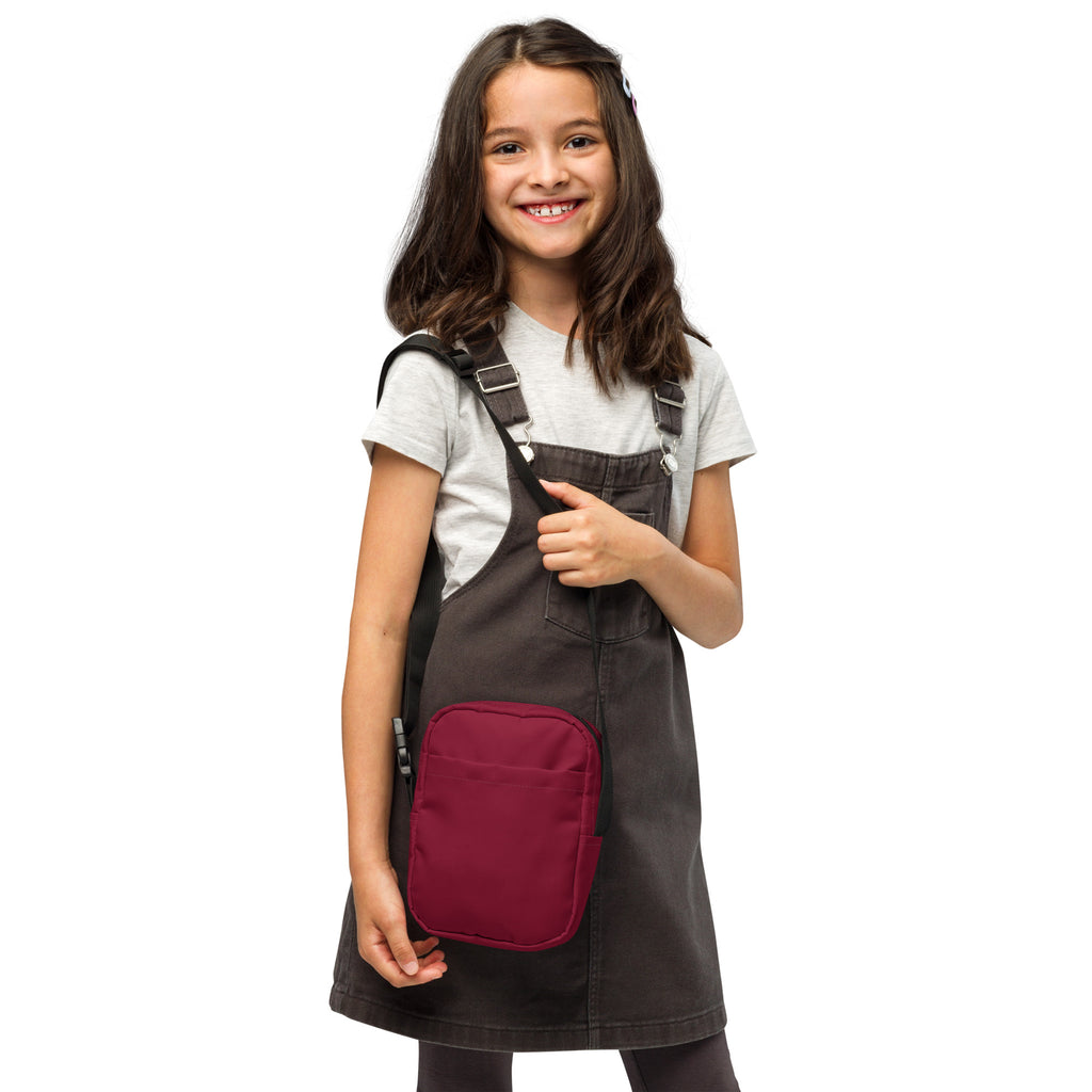 Girls Dark Red Crossbody Bag – Water Resistant Mini Purse With Adjustable Strap & Pockets
