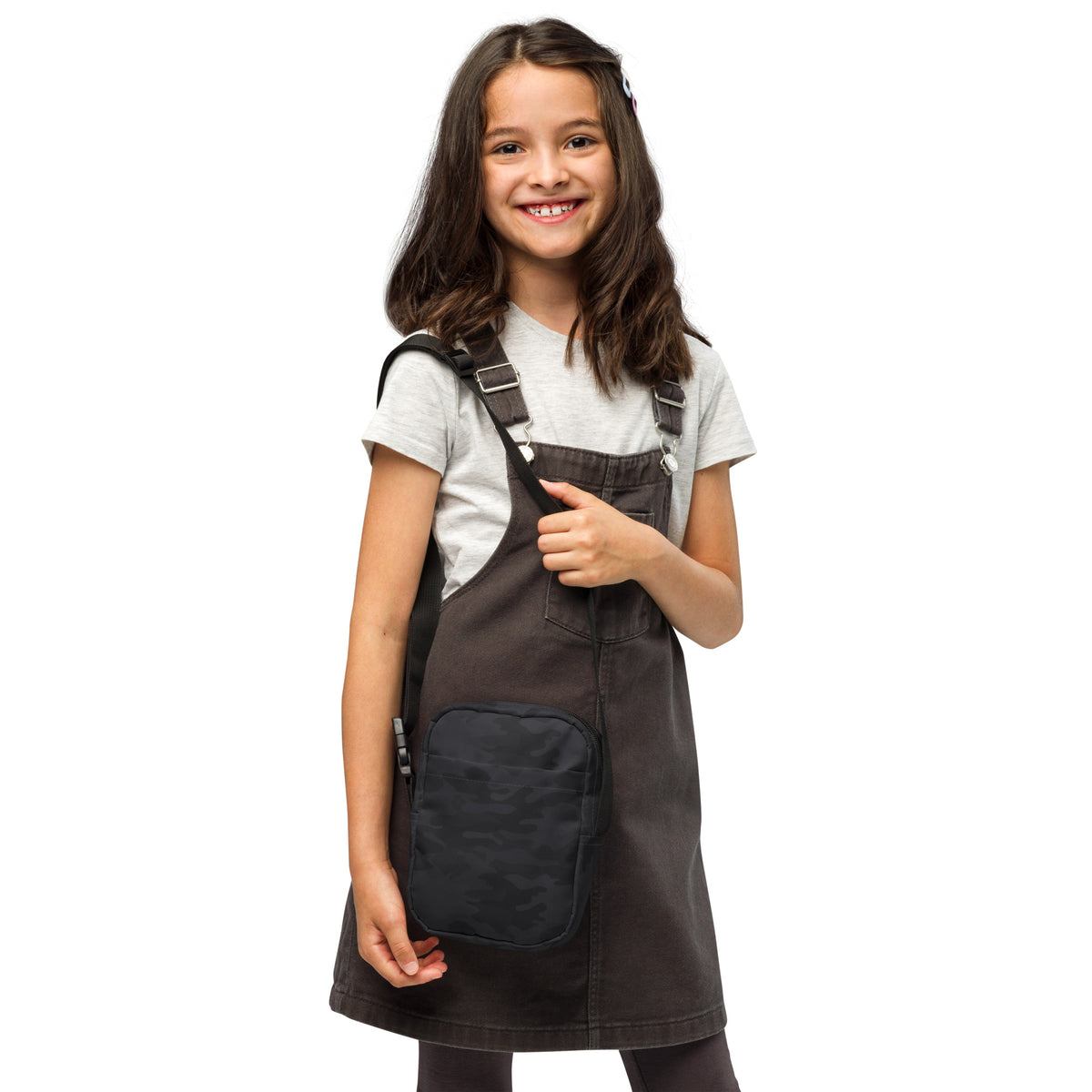 Girls Black Camouflage Crossbody Bag – Water Resistant Mini Purse With Adjustable Strap & Pockets